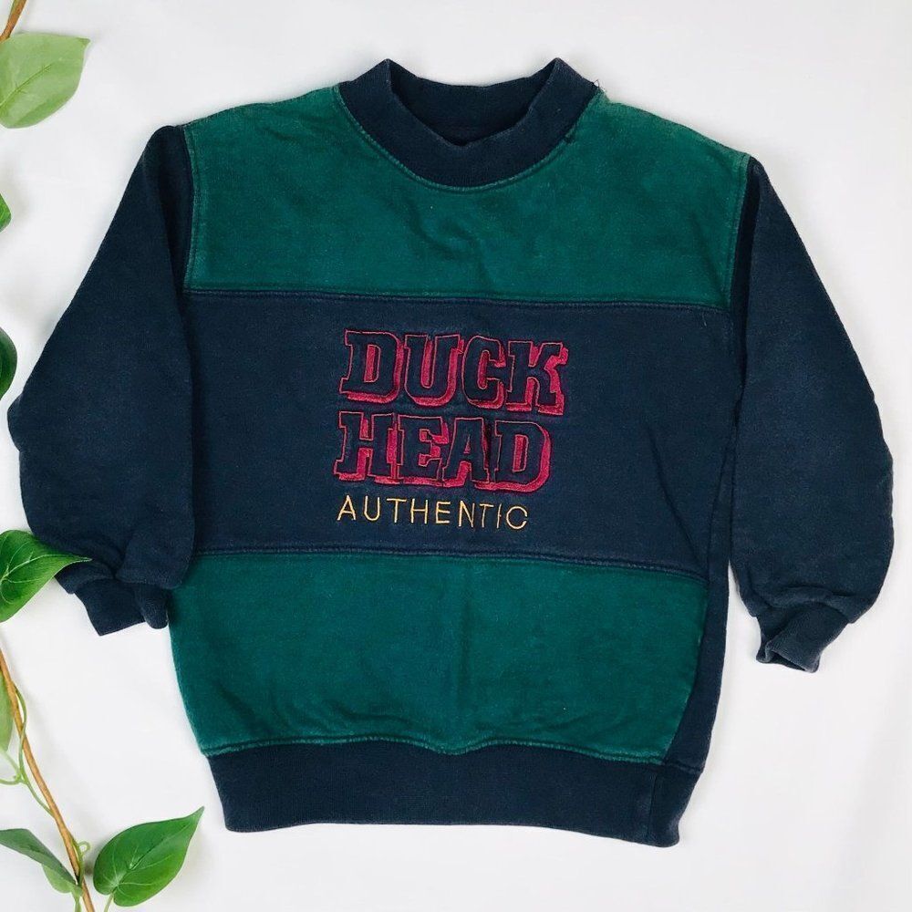 Kids Duck Head Sweater Green Duck Head Authentic Pullover Sweater for Toddlers 1